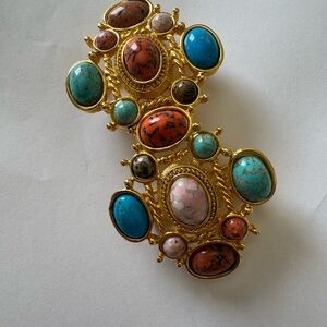 Gold and Multicolor Stone Belt accessory
